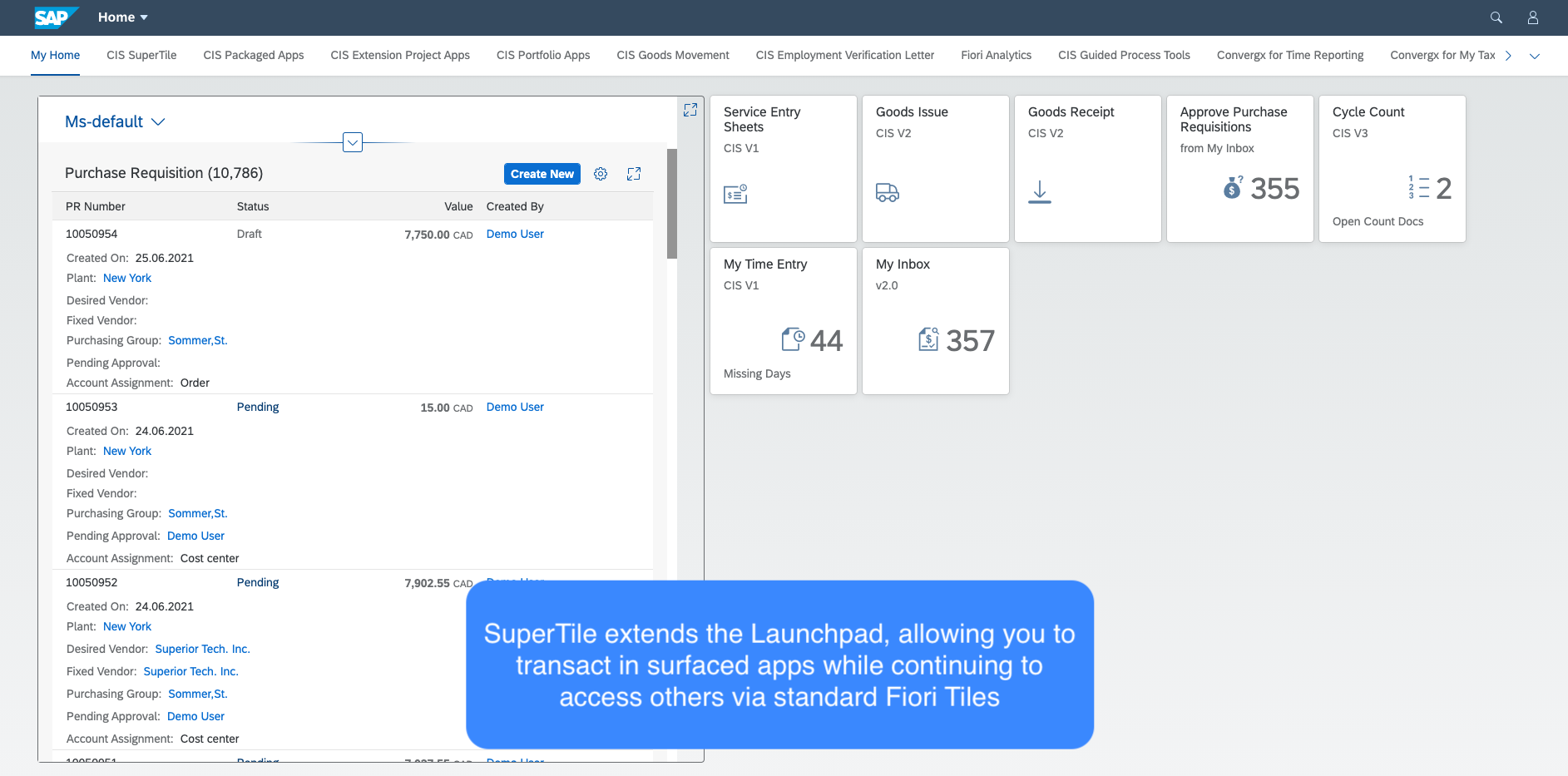 SuperTile, Static Tiles, Fiori Groups